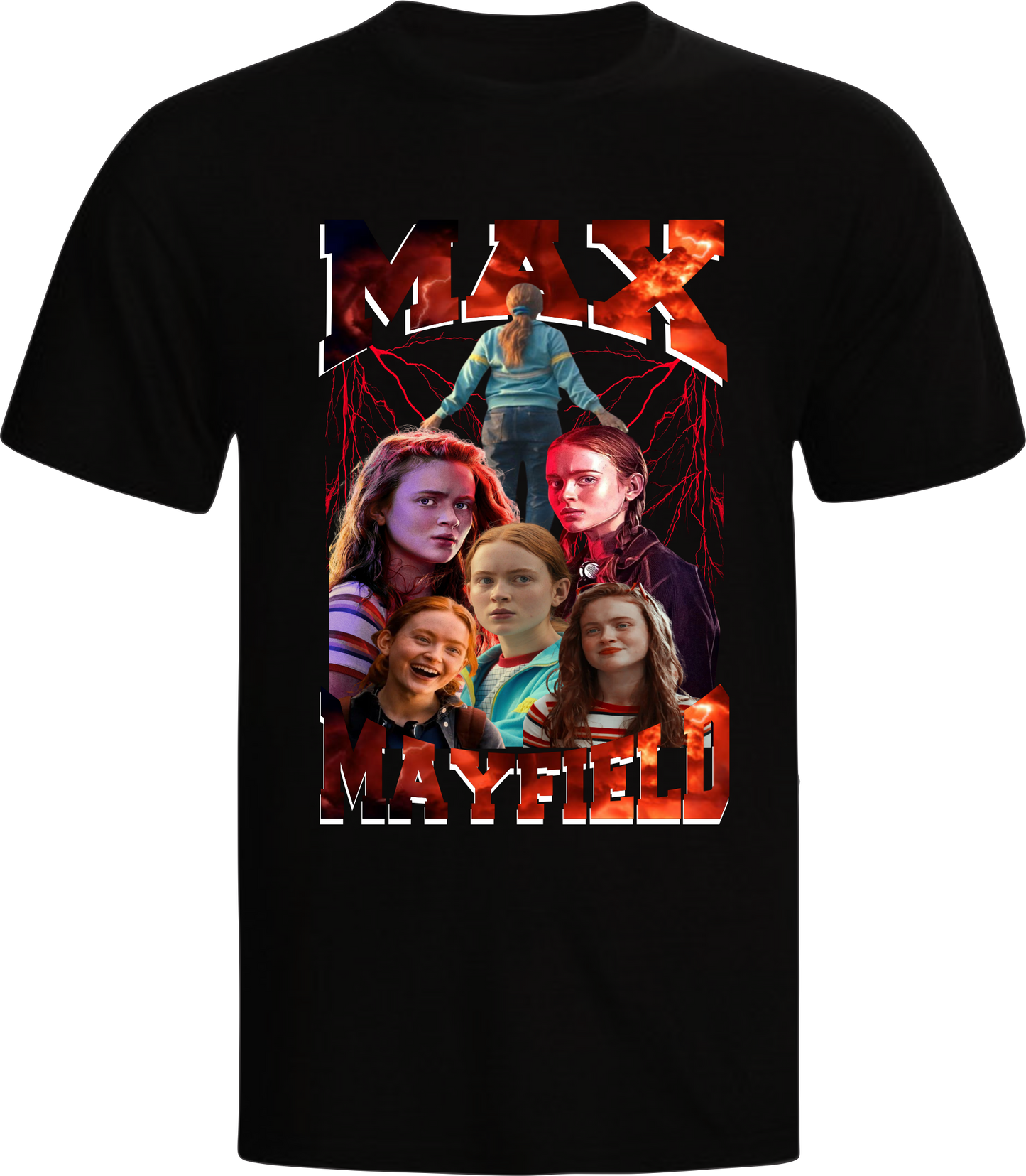 Camisa Stranger things / Max Mayfield- preta algodão fio 30 penteado