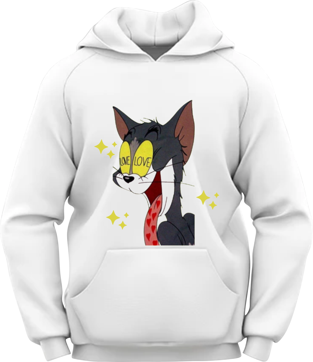 Moletom personalizado Tom & Jerry / Flanelado com capuz e bolso Canguru